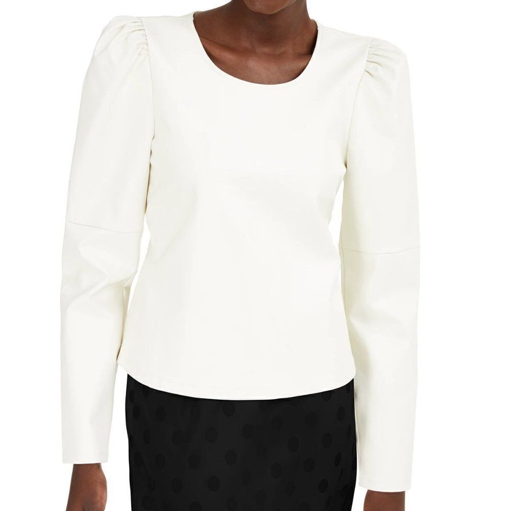 INC International Concepts Faux-Leather Tie Top